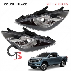 ไฟหน้ามาสด้า บีที-50 โปร ALL NEW MAZDA BT-50 PRO ปี 2012 up พื้นดำ ของแท้